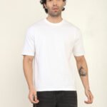 Absqura Solid Oversized White T-Shirt