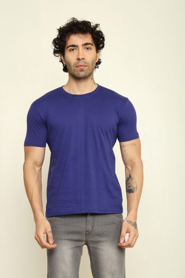 176665458539472302042.jpg Absqura Solid Men Royal Blue T-Shirt