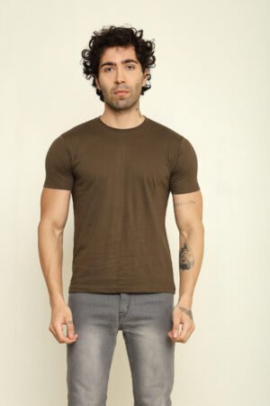 Absqura Solid Men Olive Green T-Shirt
