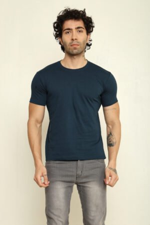 Absqura Solid Men Petrol Blue T-Shirt
