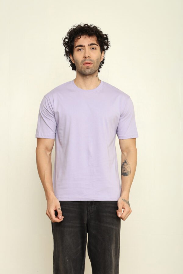 Absqura Solid Oversized Lavender T-Shirt