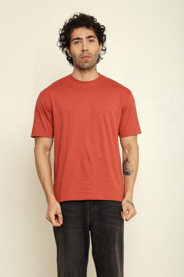176666103861902301697.jpg Absqura Solid Oversized Coral T-Shirt