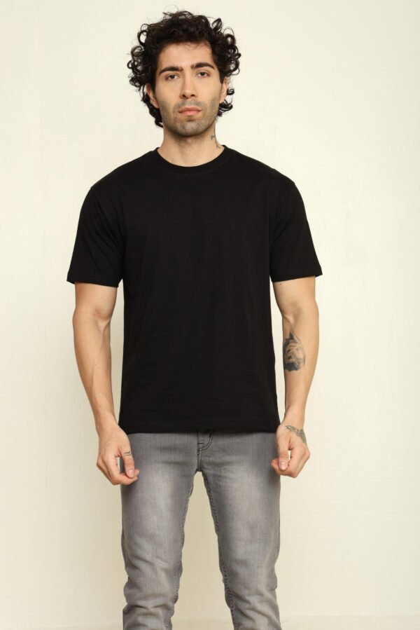 176666149751552302133.jpg Absqura Solid Men Oversized Black T-Shirt