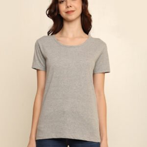 Absqura Solid Women Grey T-Shirt